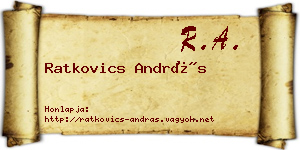 Ratkovics András névjegykártya
