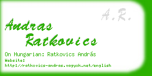 andras ratkovics business card